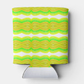 Groen en Geel Figuur Acht Lint Patroon Art Blikjeskoeler (Achterkant)