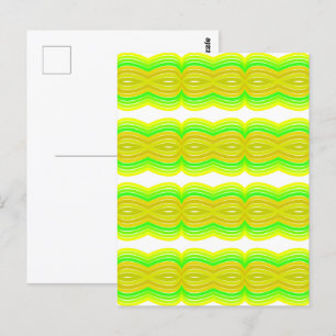 Groen en Geel Figuur Acht Lint Patroon Art Briefkaart