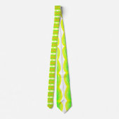 Groen en Geel Figuur Acht Lint Patroon Art Stropdas (Achterkant)