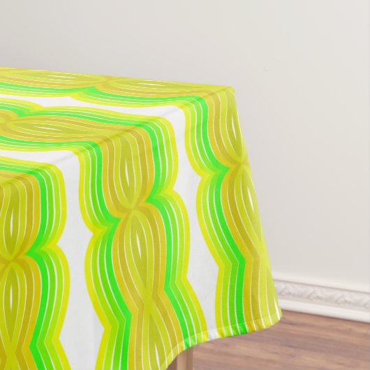 Groen en Geel Figuur Acht Lint Patroon Art Tafelkleed (Voorbeeld)