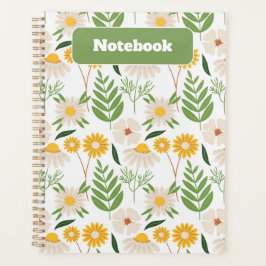 Groen en geel Floral Wildflower Notitieboek