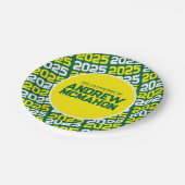 Groen en Geel Gepersonaliseerd Afstuderen Papieren Bordje (Gekanteld)