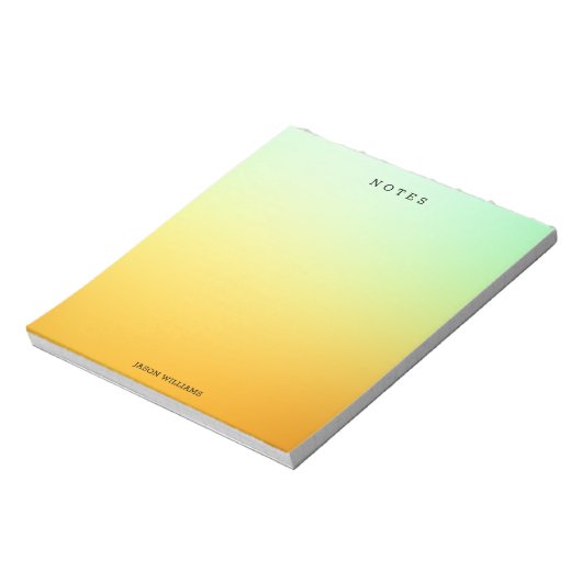 Groen en geel gepersonaliseerd Notitieblok (Linkerzijde)