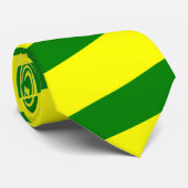 Groen en Geel Gestreept Stropdas (Dikke Strepen) (Opgerold)