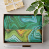 Groen en geel / goud Agaat patroon Tissuepapier (Geschenk)