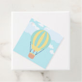 Groen en Geel Hete luchtballon in de Hemel Bedankjes Labels (In situ)