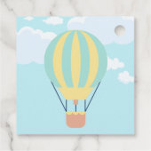 Groen en Geel Hete luchtballon in de Hemel Bedankjes Labels (Achterkant)