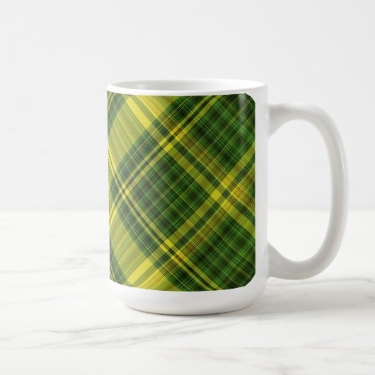 Groen en geel (hoekig) koffiemok (Rechts)