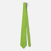 Groen en geel houndstooth patroon stropdas (Voorkant)