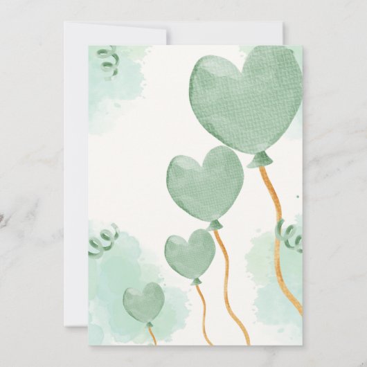 Groen en geel illustratief olifant Baby shower Kaart (Achterkant)