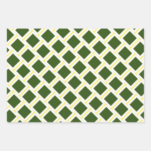 Groen en geel inpakpapier vel (Voorkant 3)