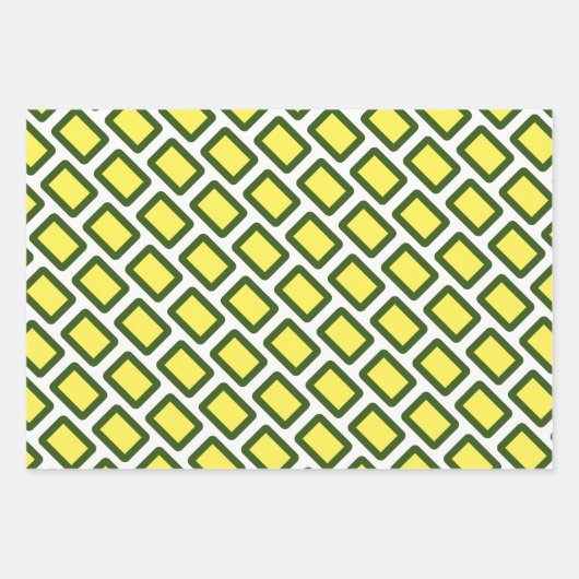 Groen en geel inpakpapier vel (Voorkant 2)