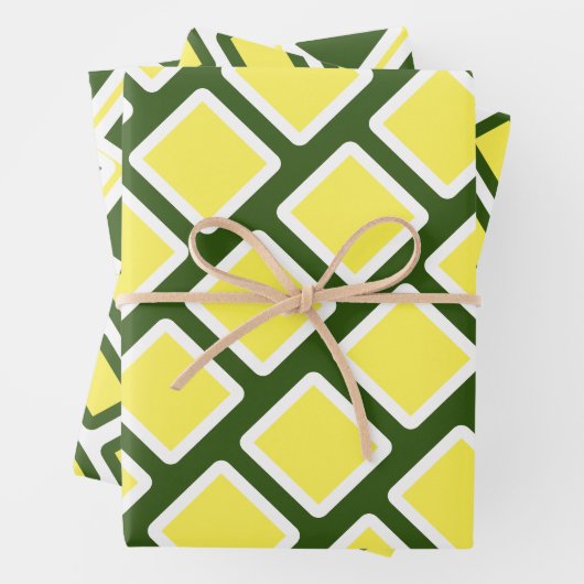 Groen en geel inpakpapier vel (In situ)
