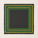 Groen en Geel Jamaicaanse Vlag Gekleurd Zwart Sjaal<br><div class="desc">Stijlvolle zwarte sjaal patterend met eenvoudige vierkanten in de Jamaicaanse vlag kleuren van geel en groen</div>