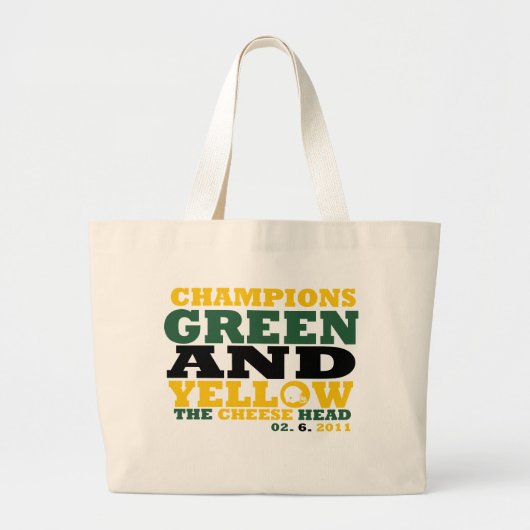 Groen en geel (kaaskop) grote tote bag (Voorkant)