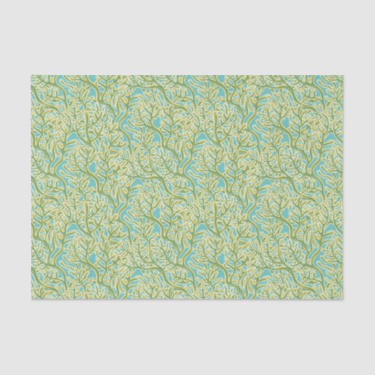 Groen en geel koraalrif tissuepapier (Voorkant)