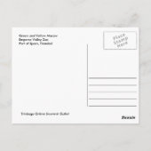 Groen en geel Macaw, Briefkaart van Trinidad (Achterkant)