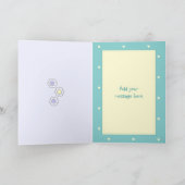 Groen en geel met foto verjaardag kaart (Binnen)