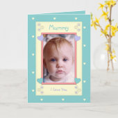 Groen en geel met foto verjaardag kaart (Gele Bloem)