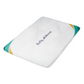 Groen en Geel Modern Patroon met Custom Sign Badmat (Gekanteld)