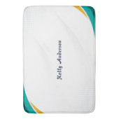 Groen en Geel Modern Patroon met Custom Sign Badmat (Voorkant Verticaal)