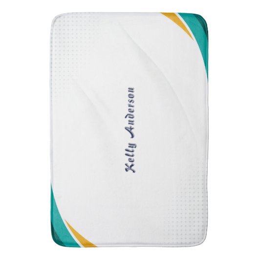 Groen en Geel Modern Patroon met Custom Sign Badmat (Voorkant Verticaal)