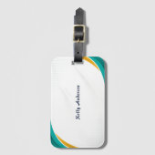 Groen en Geel Modern Patroon met Custom Sign Bagagelabel (Voorkant (verticaal))