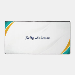 Groen en Geel Modern Patroon met Custom Sign Bureaumat