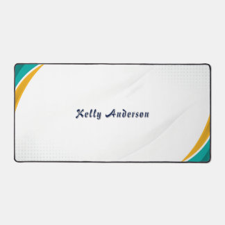 Groen en Geel Modern Patroon met Custom Sign Bureaumat