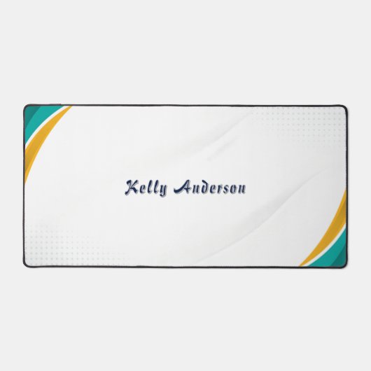 Groen en Geel Modern Patroon met Custom Sign Bureaumat (Voorkant)