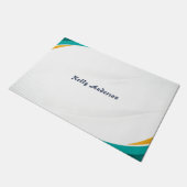 Groen en Geel Modern Patroon met Custom Sign Deurmat (Schuin)