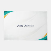 Groen en Geel Modern Patroon met Custom Sign Deurmat (Voorkant)