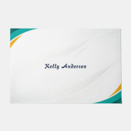 Groen en Geel Modern Patroon met Custom Sign Deurmat