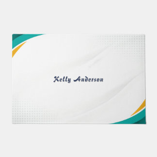 Groen en Geel Modern Patroon met Custom Sign Deurmat