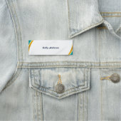 Groen en Geel Modern Patroon met Custom Sign Naamplaatje (In situ)