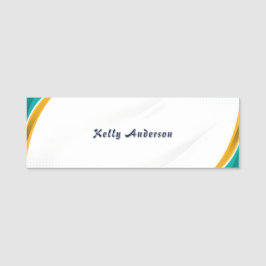 Groen en Geel Modern Patroon met Custom Sign Naamplaatje