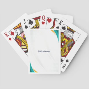 Groen en Geel Modern Patroon met Custom Sign Pokerkaarten