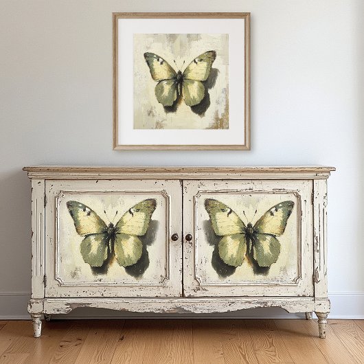 Groen en Geel Moth Decoupage Papier Inpakpapier Vel