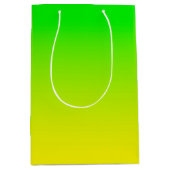 Groen en geel neonlooppapier medium cadeauzakje (Voorkant)