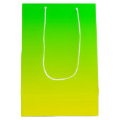 Groen en geel neonlooppapier medium cadeauzakje (Achterkant)
