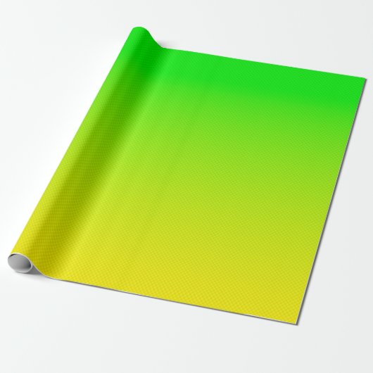 Groen en geel neonverloop cadeaupapier (Uitgerold)