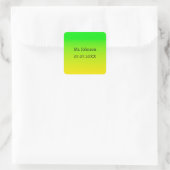 Groen en geel neonverloop vierkante sticker (Tas)