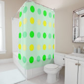 Groen en geel pokadodouchergordijn douchegordijn (In situ)