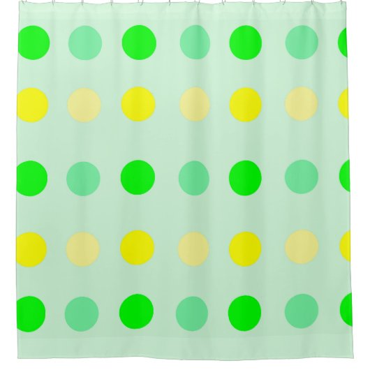Groen en geel pokadodouchergordijn douchegordijn (Voorkant)