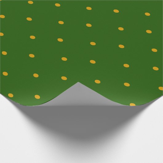 Groen en geel Polka Dots Wrapping Paper Cadeaupapier (Hoek)