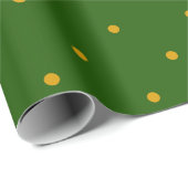 Groen en geel Polka Dots Wrapping Paper Cadeaupapier (Rol Hoek)