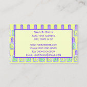 Groen en Geel Pools Nail Salon Visitekaartje (Achterkant)