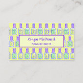 Groen en Geel Pools Nail Salon Visitekaartje (Voorkant)