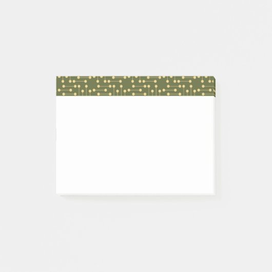 Groen en Geel Retro Patroon Post-it® notes (Voorkant)