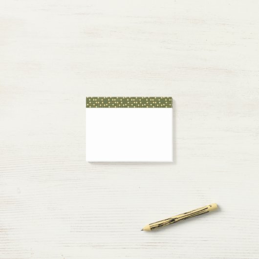 Groen en Geel Retro Patroon Post-it® notes (Op bureau)